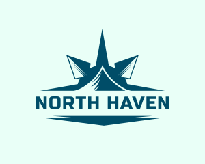 North - Nautical Compass Mountain logo design