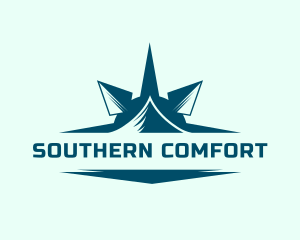 South - Nautical Compass Mountain logo design