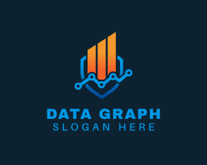 Statistic Graph Shield logo design