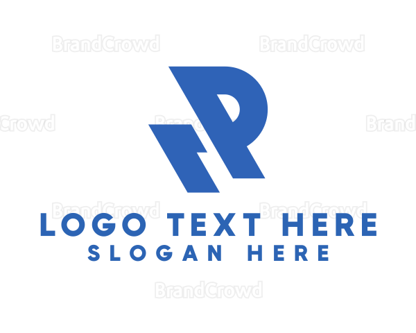 Slant Letter R & P Logo