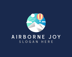 Travel Mountain Hot Air Balloon  logo design