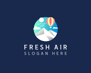 Travel Mountain Hot Air Balloon  logo design