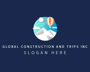Tourist - Travel Mountain Hot Air Balloon logo design