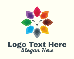 Floral Arrangement - Colorful Petals Lion logo design