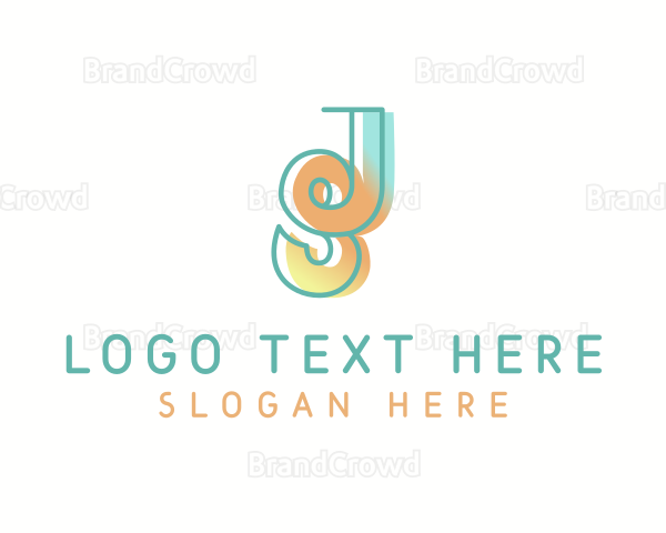 Creative Colorful Letter JS Logo
