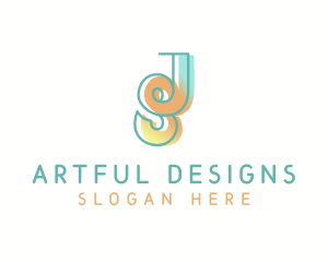 Creative Colorful Letter JS logo design