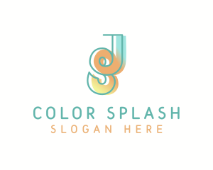 Creative Colorful Letter JS logo design