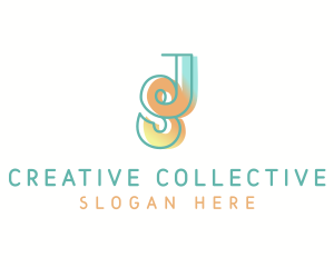 Creative Colorful Letter JS logo design