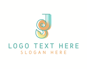 Casual Wear - Creative Colorful Letter JS logo design