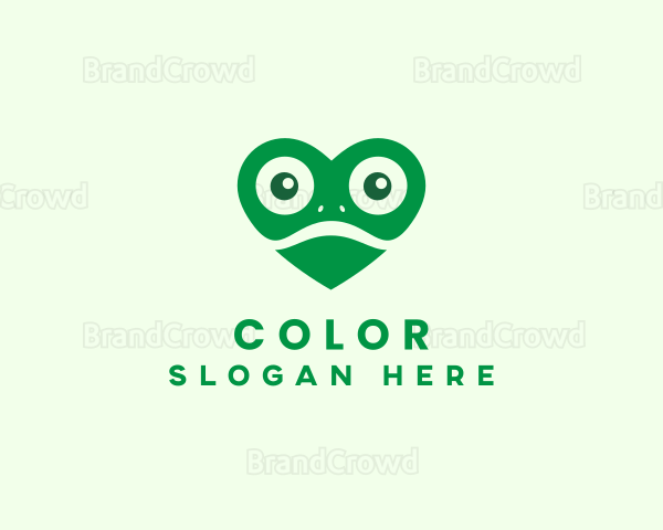 Heart Frog Animal Logo