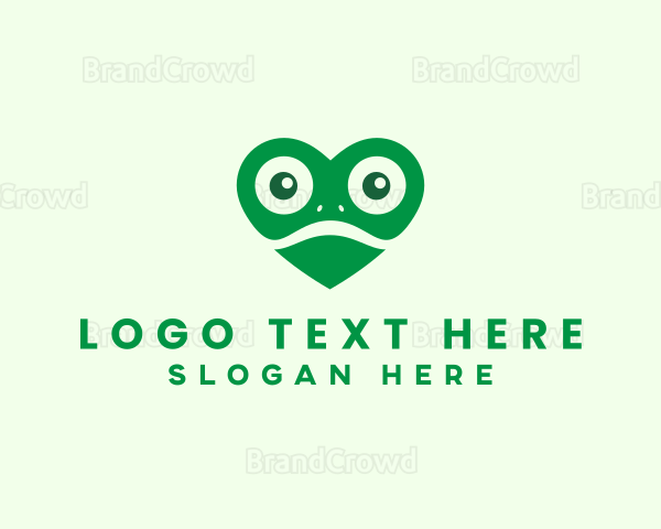 Heart Frog Animal Logo