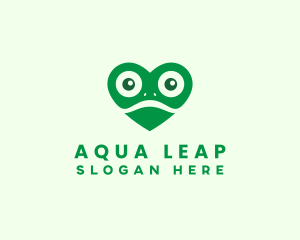 Heart Frog Animal logo design