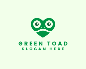 Heart Frog Animal logo design