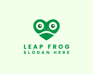 Heart Frog Animal logo design