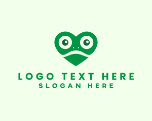 Green - Heart Frog Animal logo design