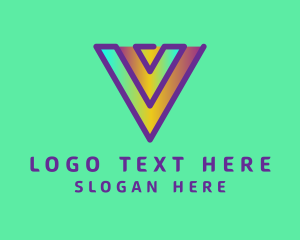 Futuristic - Gradient Tech Hologram logo design