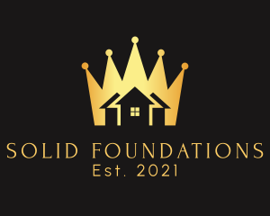 Mansion - Residential Home Golden Crown logo design
