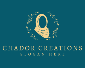 Floral Wreath Hijab logo design