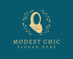 Hijab - Floral Wreath Hijab logo design