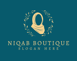 Niqab - Floral Wreath Hijab logo design