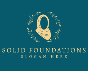 Niqab - Floral Wreath Hijab logo design