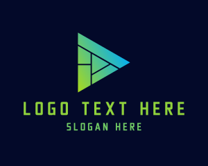 Tech - Geometric Media Player logo design