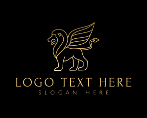 Premium - Winged Lion Griffin logo design