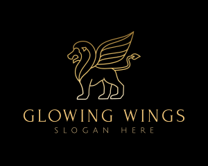 Winged Lion Griffin logo design