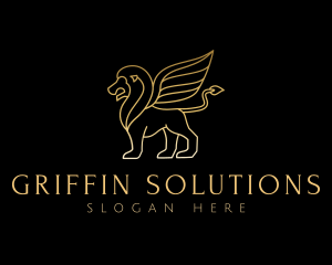 Griffin - Winged Lion Griffin logo design