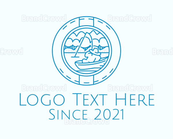 Blue Fisherman Badge Logo