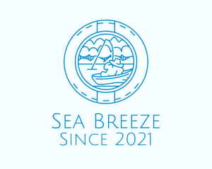 Blue Fisherman Badge logo design