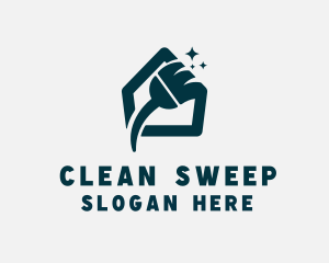 Sweeper - Home Cleaning Broom logo design