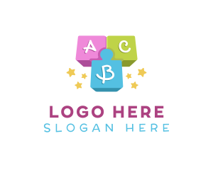 Alphabet - Kinder Block Alphabet logo design