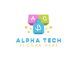 Alphabet - Kinder Block Alphabet logo design