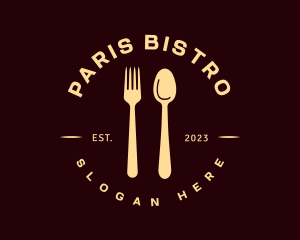 Golden Spoon Fork Restaurant logo design