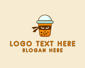 Boba-milk-tea - Ninja Bubble Tea logo design