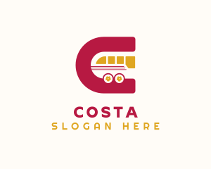 Bus Transport Letter C logo design