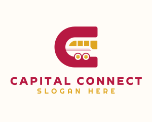 Bus Transport Letter C logo design