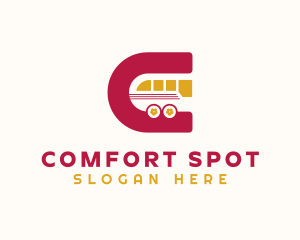 Bus Transport Letter C logo design