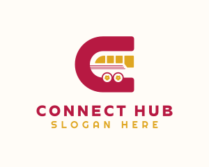 Bus Transport Letter C logo design