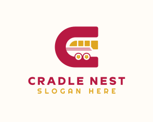 Bus Transport Letter C logo design