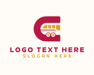 Van - Bus Transport Letter C logo design