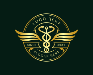 Caduceus Hospital Health logo design