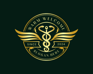 Caduceus Hospital Health logo design