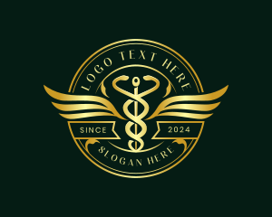 Health Center - Caduceus Hospital Health logo design