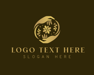 Healthy - Hand Floral Beauty logo design