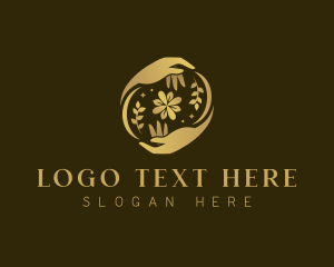 Healing - Hand Floral Beauty logo design