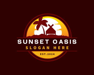 Sunset Beach Hut logo design