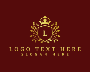 Luxury - Shield Crown Vines logo design