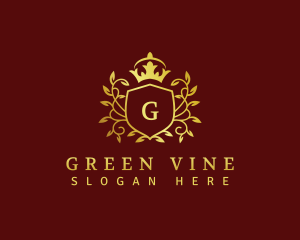 Shield Crown Vines logo design